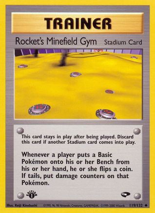 Rocket's Minefield Gym 119  - 1st Edition Gym Challenge - Uncommon