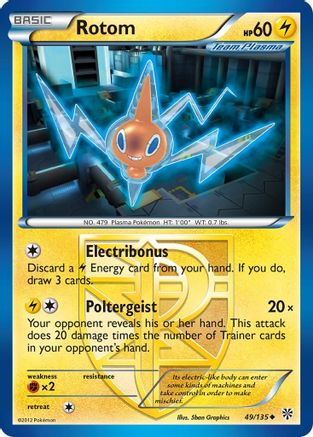 Rotom (Team Plasma) 049  - Reverse Holofoil Plasma Storm - Uncommon
