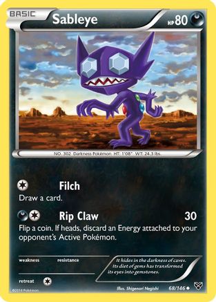Sableye 068/146  - Reverse Holofoil XY Base Set - Uncommon