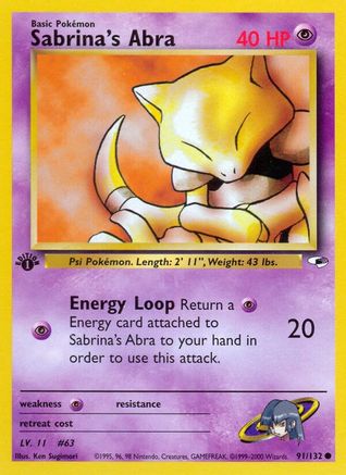 Sabrina's Abra 091  - Unlimited Gym Heroes - Common