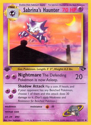 Sabrina's Haunter 055  - 1st Edition Gym Challenge - Uncommon