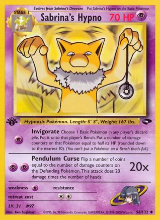 Sabrina's Hypno 056  - 1st Edition Gym Challenge - Uncommon