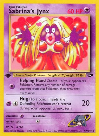 Sabrina's Jynx 057  - 1st Edition Gym Challenge - Uncommon