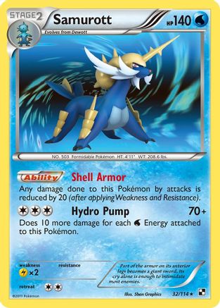 Samurott (32) (32) 032/114  - Holofoil Black and White - Holo Rare