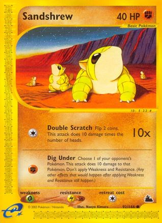 Sandshrew  - Reverse Holofoil Skyridge - Common
