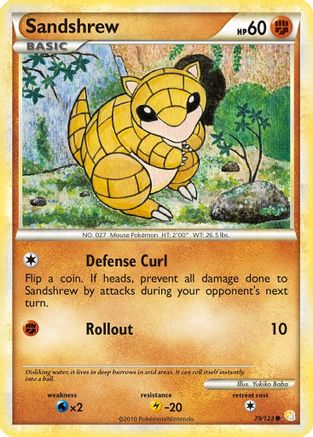 Sandshrew 079  HeartGold SoulSilver - Common