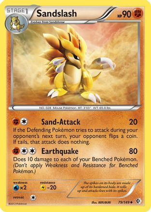 Sandslash  - Reverse Holofoil Boundaries Crossed - Uncommon