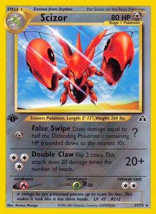 Scizor (29) (29) 029/75  - 1st Edition Neo Discovery - Rare