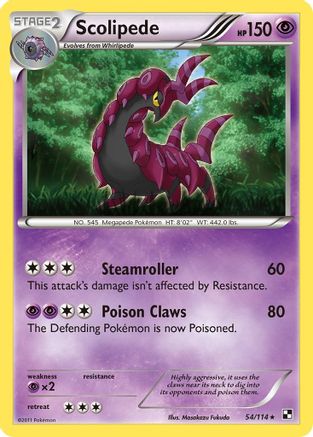 Scolipede  - Reverse Holofoil Black and White - Rare