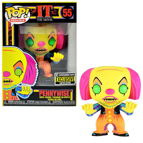 FUNKO POP! IT THE MOVIE PENNYWISE BLACKLIGHT [ENTERTAINMENT EARTH EXCLUSIVE] #55
