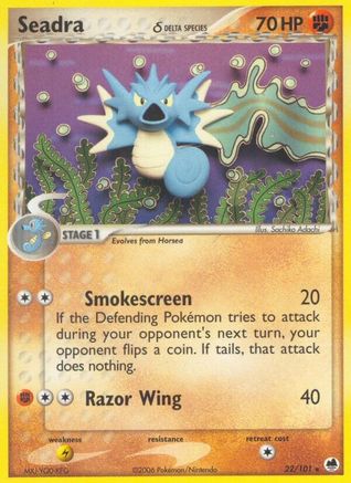 Seadra (Delta Species) 022/101  - Reverse Holofoil Dragon Frontiers - Rare