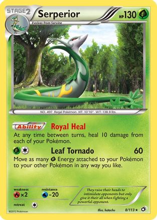 Serperior 008  - Reverse Holofoil Legendary Treasures - Holo Rare