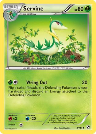 Servine (4)  - Reverse Holofoil Black and White - Uncommon