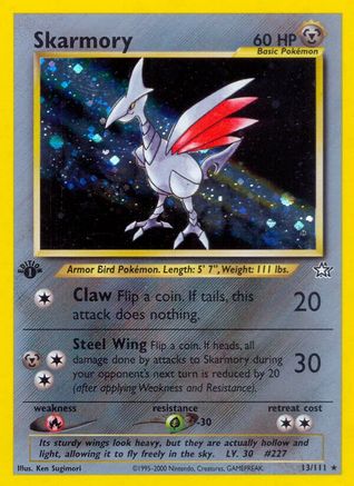 Skarmory 013  - Unlimited Holofoil Neo Genesis - Holo Rare