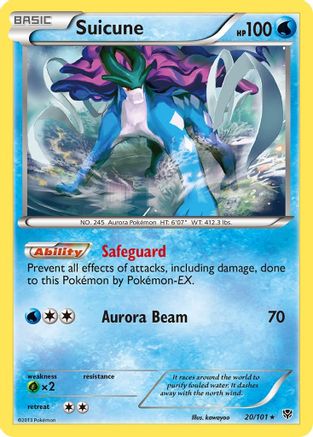 Suicune 020  - Reverse Holofoil Plasma Blast - Rare