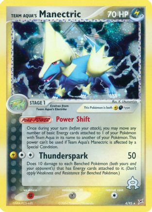 Team Aqua's Manectric - 4/95/95  - Reverse Holofoil Team Magma vs Team Aqua - Holo Rare