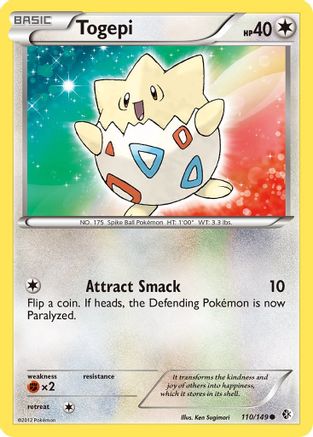 Togepi 110  - Reverse Holofoil Boundaries Crossed - Common