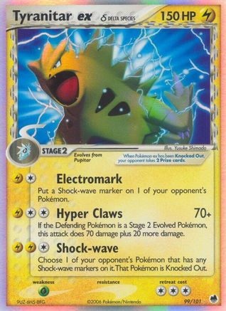Tyranitar ex (Delta Species)  - Holofoil Dragon Frontiers - Ultra Rare