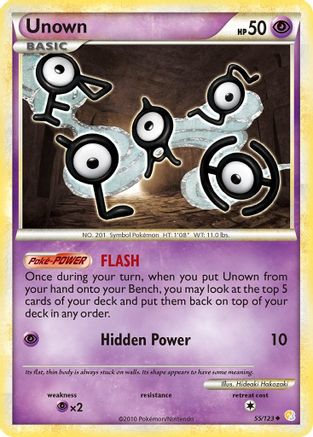 Unown (55) (55) 055  - Reverse Holofoil HeartGold SoulSilver - Uncommon