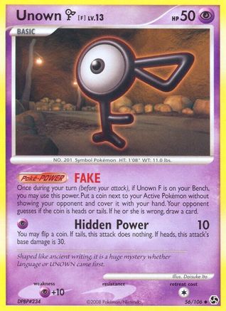 Unown [F]  - Reverse Holofoil Great Encounters - Uncommon