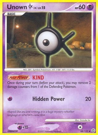 Unown [K]  - Reverse Holofoil Secret Wonders - Uncommon