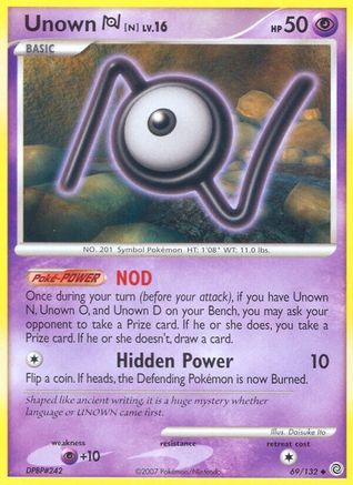 Unown [N] 069  - Reverse Holofoil Secret Wonders - Uncommon