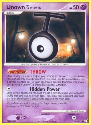Unown [T] 067/123  Mysterious Treasures - Uncommon