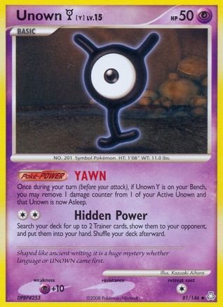 Unown (Y)  - Reverse Holofoil Legends Awakened - Uncommon