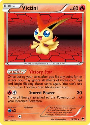 Victini (14)  - Reverse Holofoil Noble Victories - Holo Rare