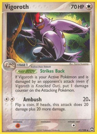 Vigoroth  - Reverse Holofoil Power Keepers - Uncommon