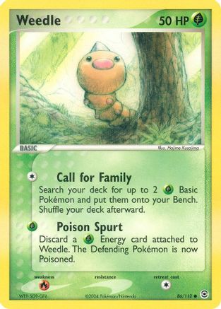 Weedle 086  - Reverse Holofoil FireRed & LeafGreen - Common