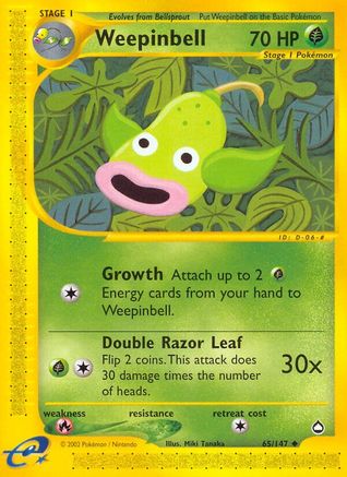 Weepinbell  - Reverse Holofoil Aquapolis - Uncommon