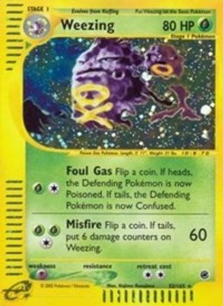 Weezing (32)  - Reverse Holofoil Expedition - Holo Rare