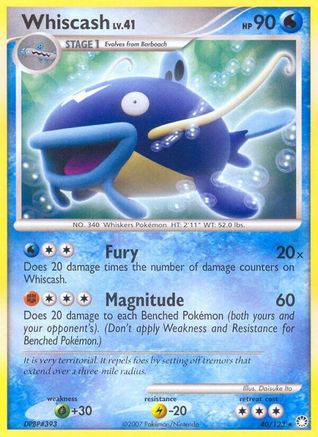 Whiscash  - Reverse Holofoil Mysterious Treasures - Rare