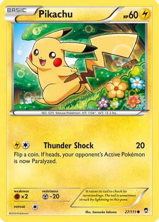 Pikachu 027  - Reverse Holofoil XY  Furious Fists - Common