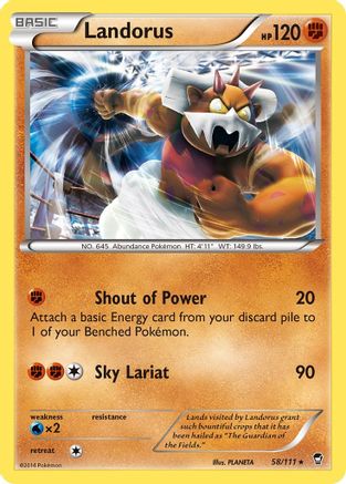 Landorus 058  - Holofoil XY  Furious Fists - Holo Rare