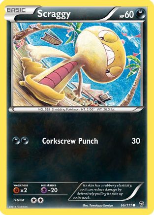 Scraggy 066  - Reverse Holofoil XY  Furious Fists - Common