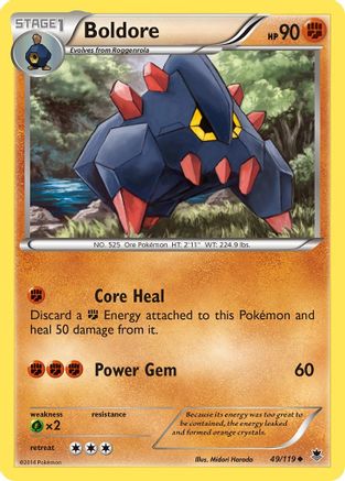 Boldore  - Reverse Holofoil XY  Phantom Forces - Uncommon