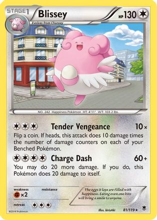 Blissey  - Reverse Holofoil XY  Phantom Forces - Rare