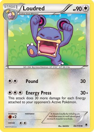 Loudred  - Reverse Holofoil XY  Phantom Forces - Uncommon