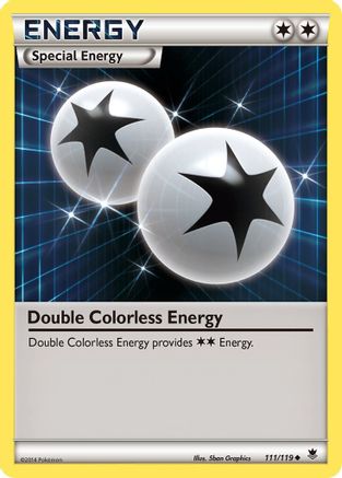 Double Colorless Energy 111  - Reverse Holofoil XY  Phantom Forces - Uncommon