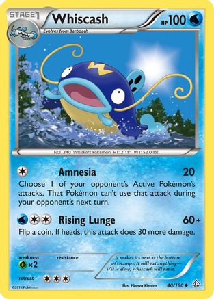 Whiscash  - Reverse Holofoil XY  Primal Clash - Uncommon