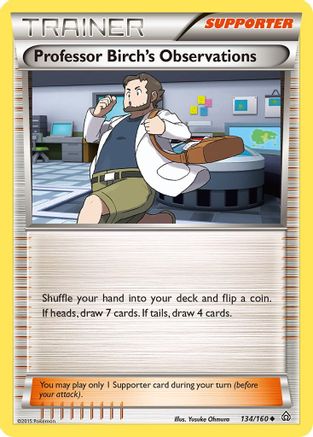 Professor Birch's Observations 134  - Reverse Holofoil XY  Primal Clash - Uncommon