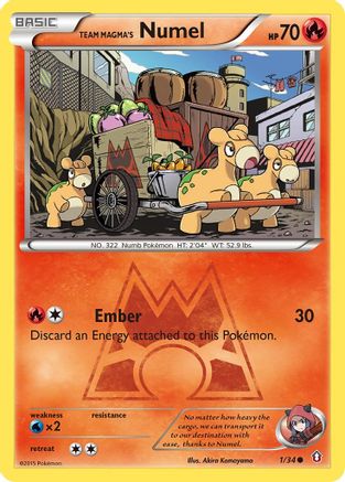 Team Magma's Numel 001  - Reverse Holofoil Double Crisis - Common