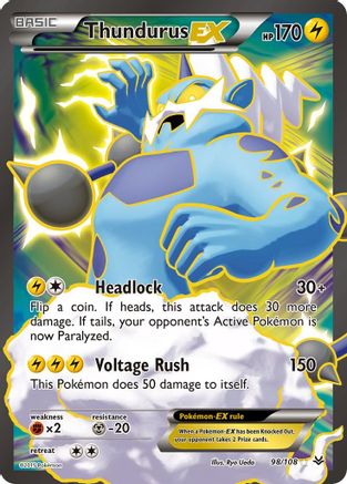 Thundurus EX (98 Full Art) (98 Full Art) 098/108  - Holofoil XY  Roaring Skies - Ultra Rare