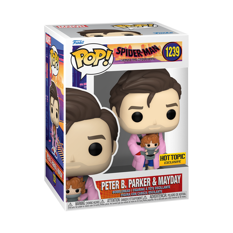 FUNKO POP! MARVEL Spider-Man SPIDERVERSE PETER PARKER WITH Mayday #1239 [HOT TOPIC] *PREORDER*