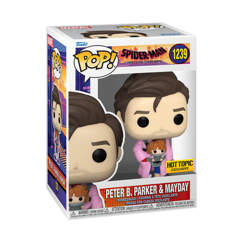 FUNKO POP! MARVEL Spider-Man SPIDERVERSE PETER PARKER WITH Mayday #1239 [HOT TOPIC] *PREORDER*