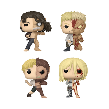 Funko Pop! Anime: Attack On Titan - Eren & Attack / Reiner & Armored / Zeke & Beast / Annie & Female *PREORDER*