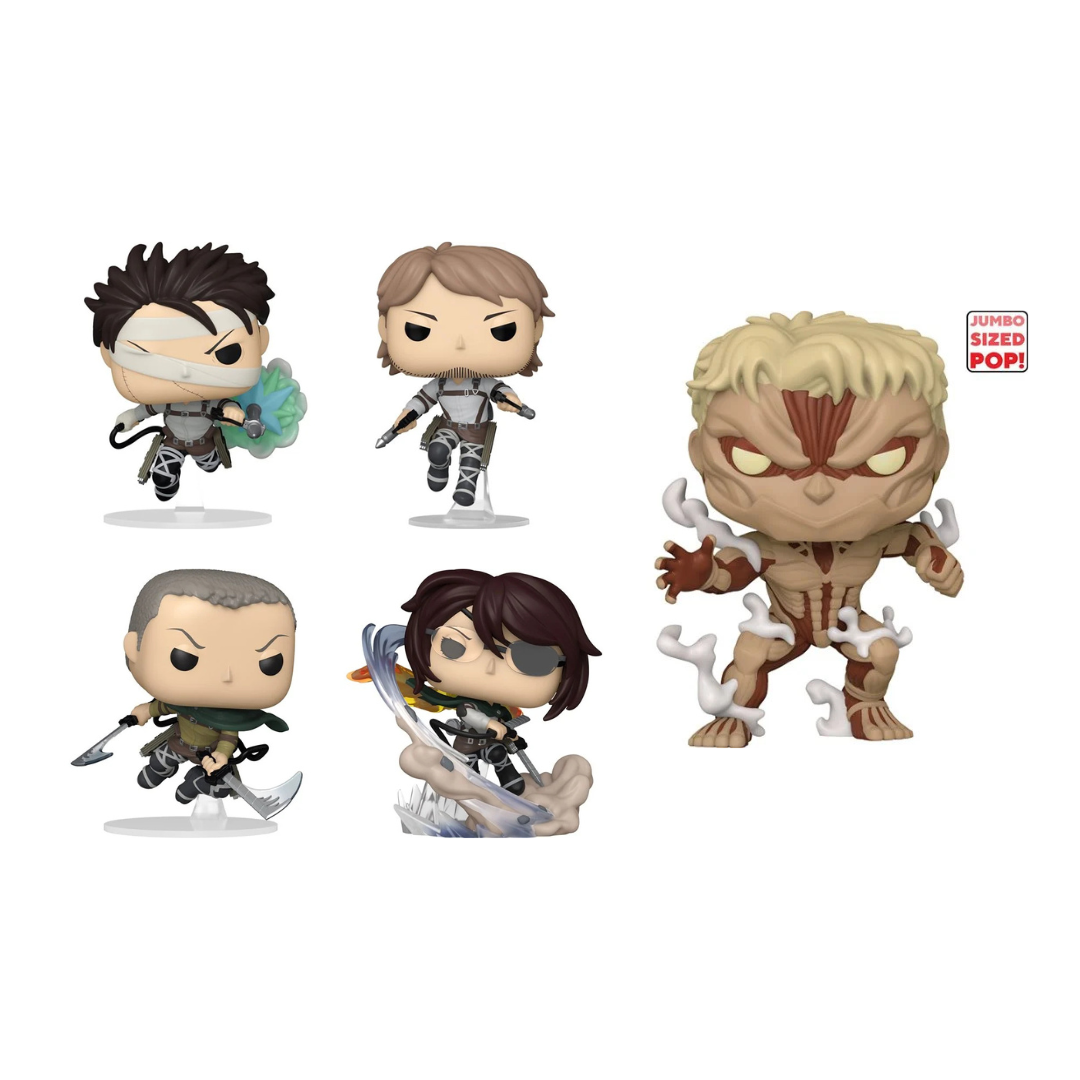 Funko Pop! Anime: Attack On Titan - Levi / Jean Kirstein / Connie Springer / Hange Zoe / Armored Titan