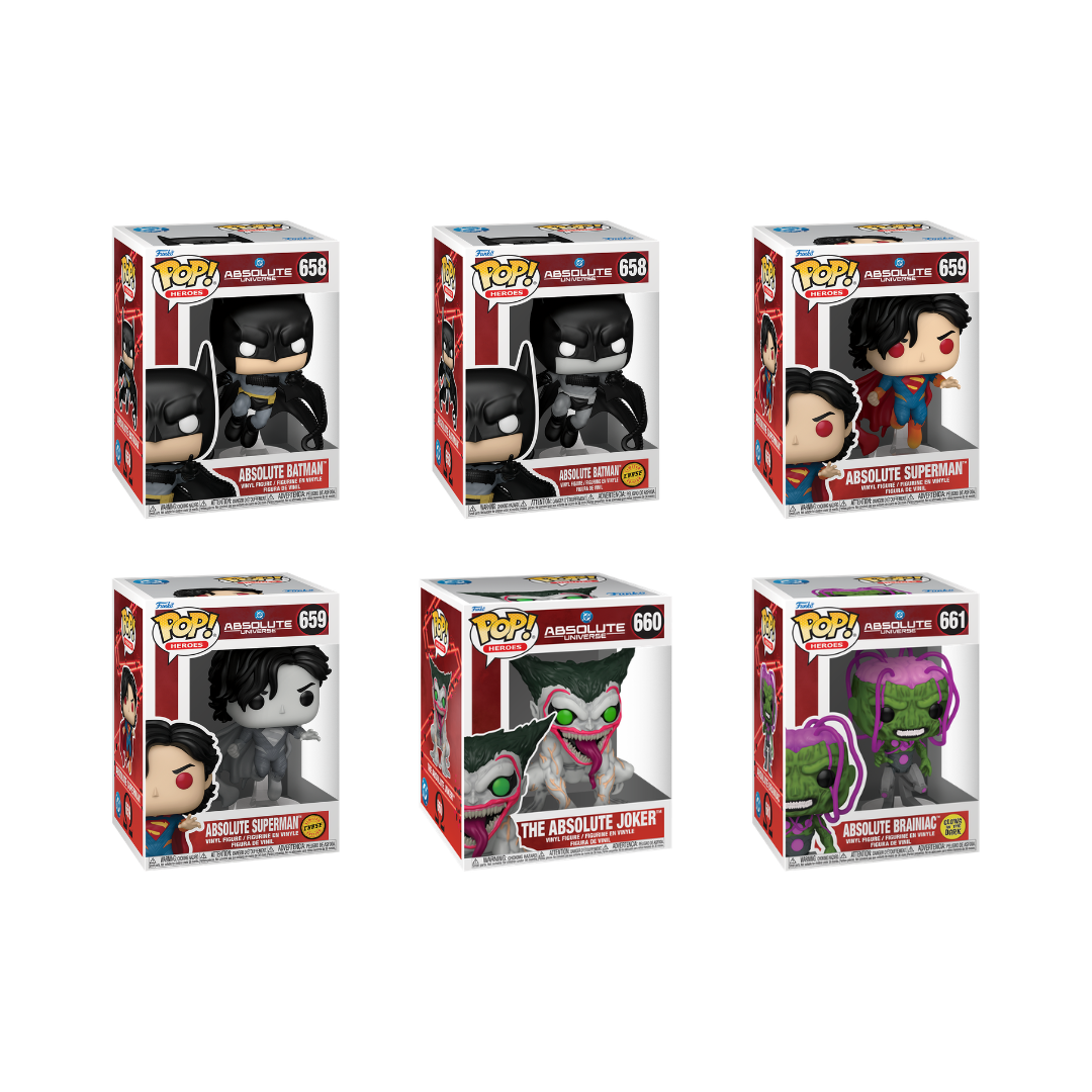 Funko Pop! DC: Absolute Universe - Batman #658 / Superman #659 / Super! Joker #660 / Brainiac #661 *PREORDER*